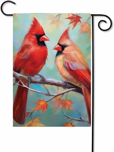Cardinal Couple Decorative Garden Flag