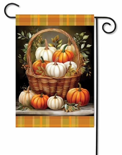 Pumpkin Basket Decorative Garden Flag
