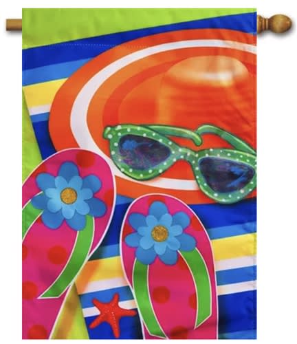 Relaxing by the Water Linen Decorative House Flag