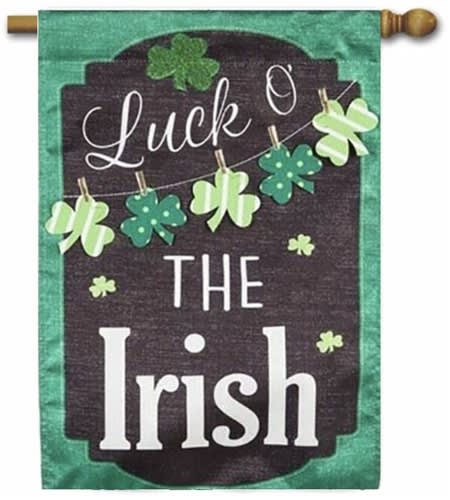 St. Patrick's Day Chalkboard Applique House Flag