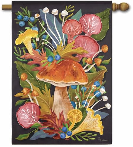 Floral Mushroom Burst Suede Decorative House Flag