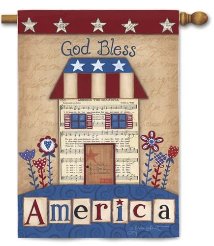 God Bless America Decorative House Flag