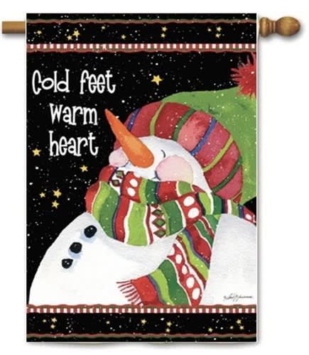 Cold Feet Warm Hearts Decorative House Flag