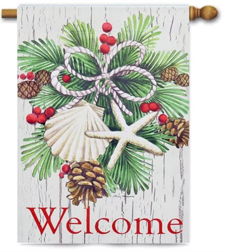 Coastal Christmas Decorative House Flag