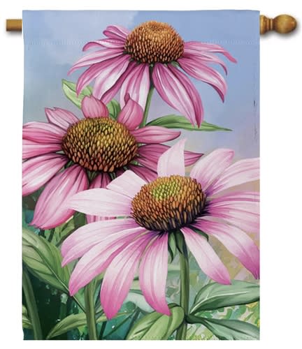 Coneflower Trio Suede Decorative House Flag