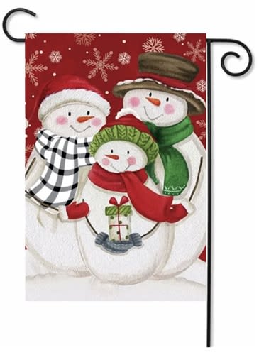 Snow Family Textured Decorative Garden Flag