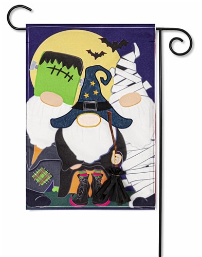 Trick or Treat Gnome Linen Garden Flag