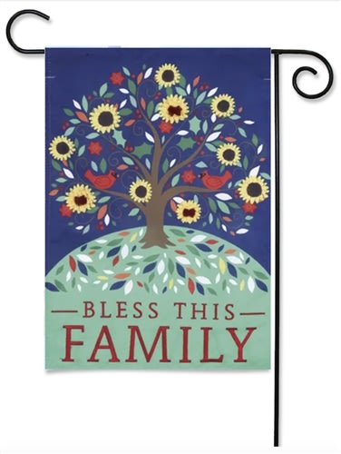 Family Tree Linen Garden Flag