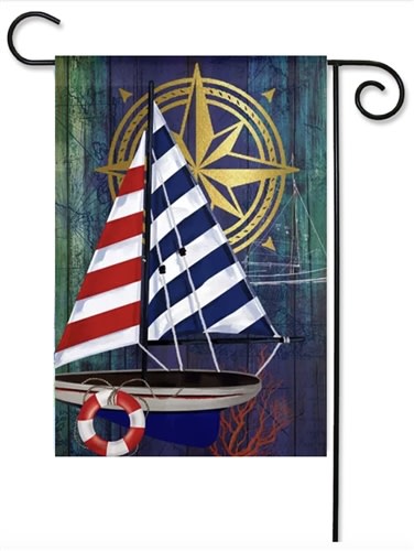 Nautical Collage Linen Garden Flag