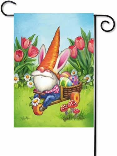 Carrot Hat Gnome Decorative Garden Flag