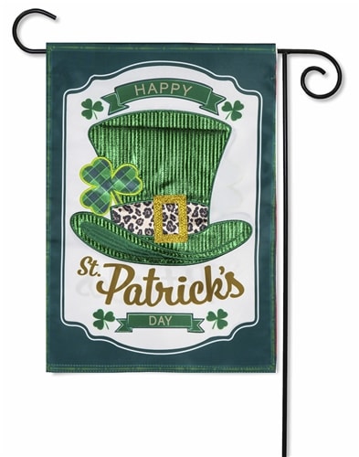 St Patrick's Day Top Hat Applique Garden Flag