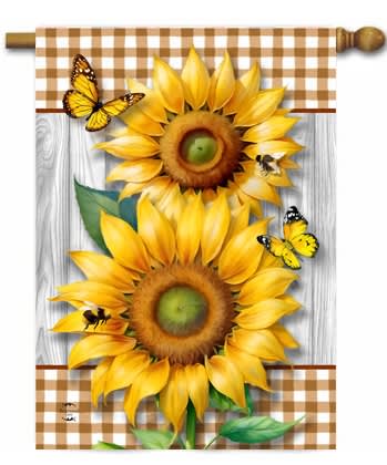Sunflower Duo Decorative House Flag