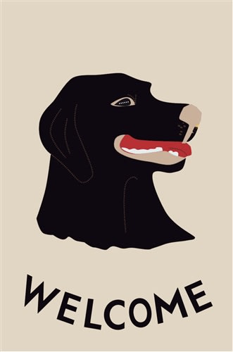 Welcome Retriever Mid Size Handcrafted Applique Flag