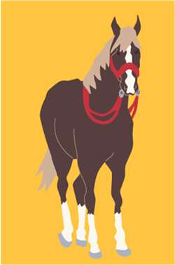Horse Mid-Size Handcrafted Applique Flag