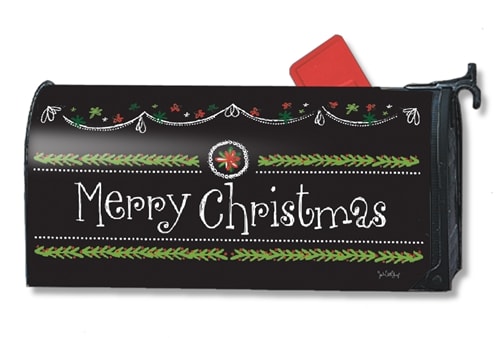 Blackboard Christmas MailWraps Mailbox Cover