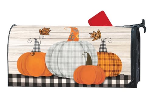 Plaid Pumpkin MailWraps Mailbox Cover