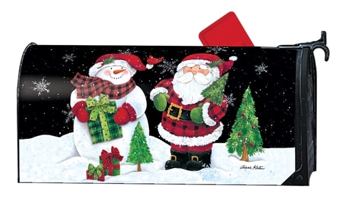Buffalo Check Snowman MailWraps Mailbox Cover