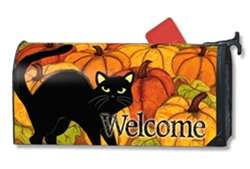 Pumpkin Patch Cat MailWraps Magnetic Mailbox Cover