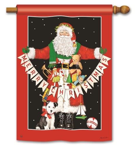 Santa Greetings BreezeArt Standard House Flag