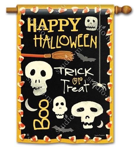 Skeleton Halloween BreezeArt Standard House Flag