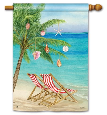 Beachy Christmas BreezeArt Standard House Flag