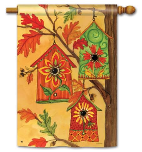 Fall Birdhouses BreezeArt Decorative Standard House Flag