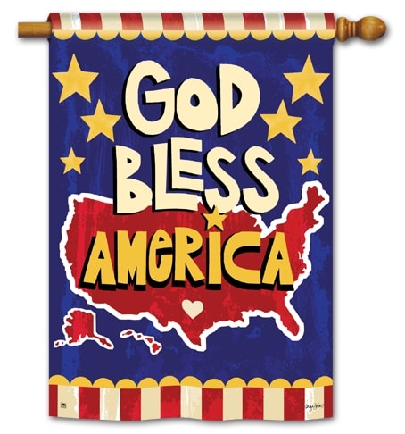 God Bless America BreezeArt Standard House Flag