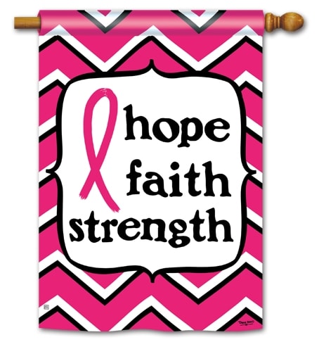 Pink Ribbon BreezeArt Standard House Flag