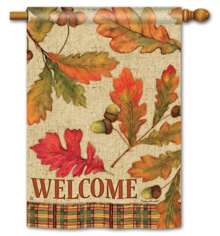 Burlap Leaves BreezeArt Standard House Flag
