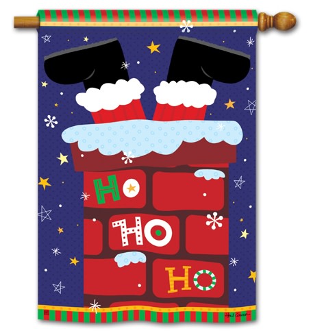 Santa Stop Here BreezeArt Standard House Flag