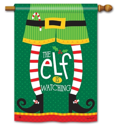 Elf is Watching BreezeArt Standard House Flag