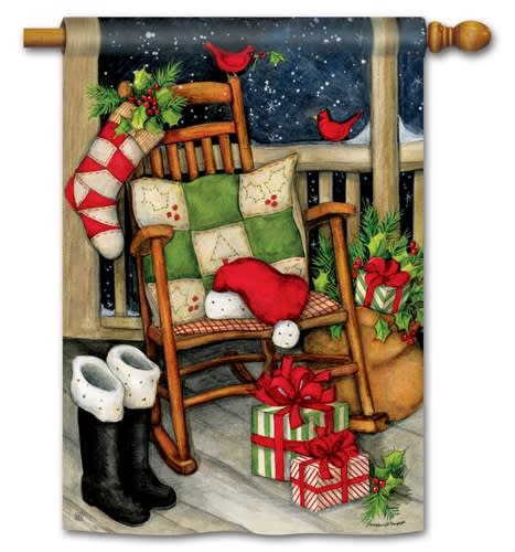 Santa's Porch BreezeArt Standard House Flag