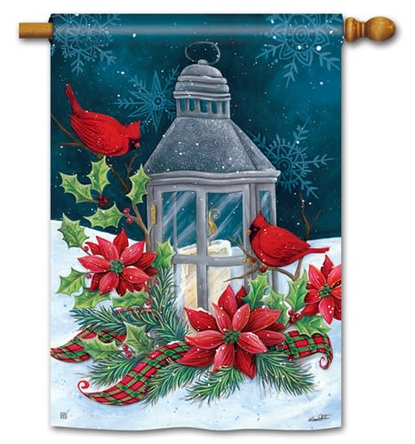 Cardinal Christmas BreezeArt Standard House Flag