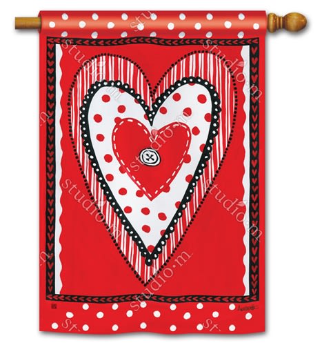 Button Valentine BreezeArt Standard House Flag