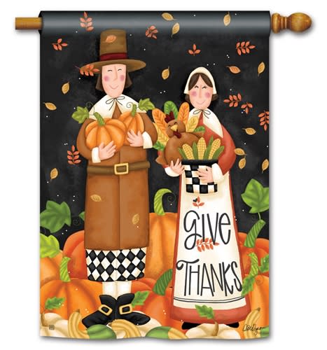 Pilgrim Thanksgiving BreezeArt Standard House Flag
