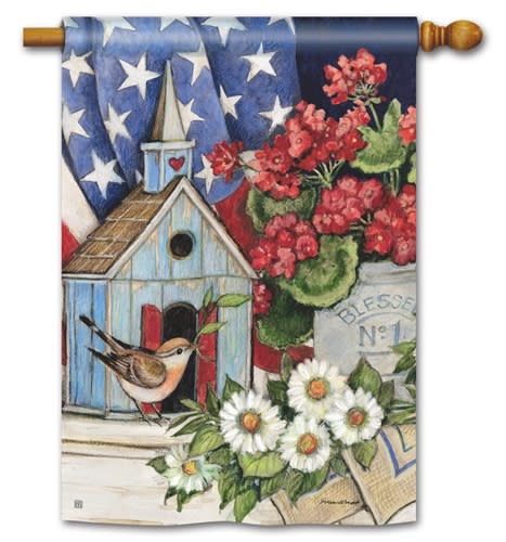Patriotic Birdhouse BreezeArt Standard House Flag