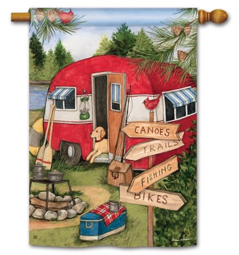 Camping Weekend BreezeArt Standard House Flag