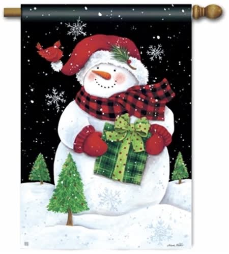 Buffalo Check Snowman BreezeArt Standard House Flag