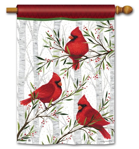 Cardinals in Birch BreezeArt Standard House Flag