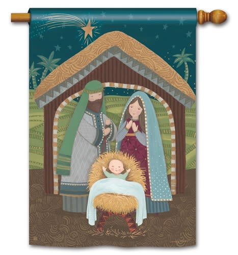 Away in a Manger BreezeArt Standard House Flag