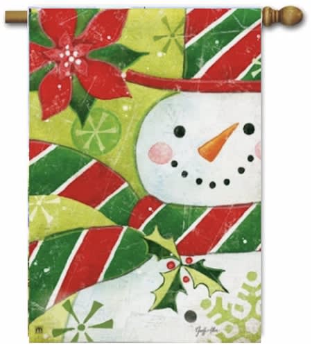 Candy Hat Snowman Standard House Flag
