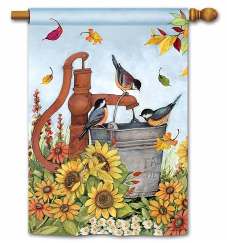Water Bucket Birds BreezeArt Standard House Flag