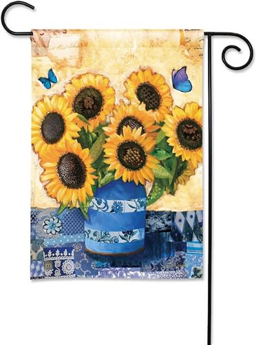 Collaged Sunflowers BreezeArt Garden Flag
