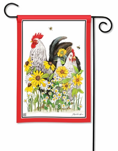 Flower Chickens BreezeArt Garden Flag