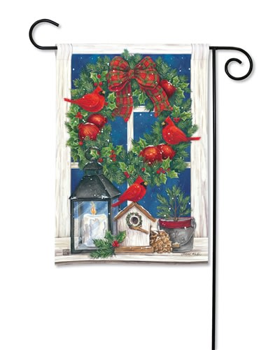 Wreath in the Window BreezeArt Garden Flag