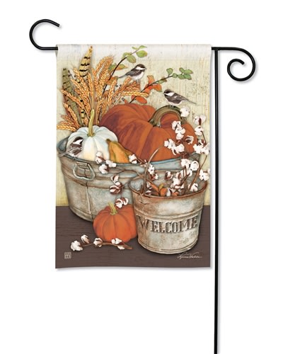 Farmhouse Pumpkins BreezeArt Garden Flag