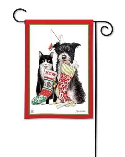 Christmas Dog and Cat BreezeArt Garden Flag