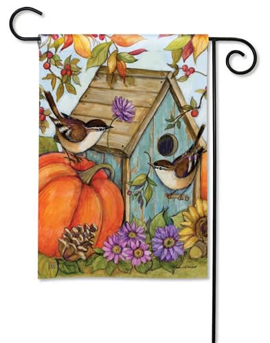 Autumn Birdhouse BreezeArt Garden Flag