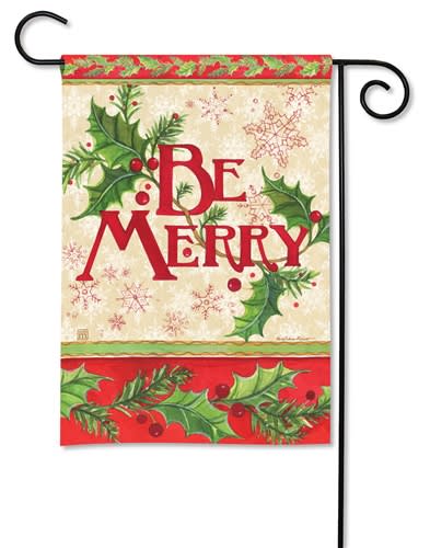 Merry Hollydays Owl BreezeArt Garden Flag