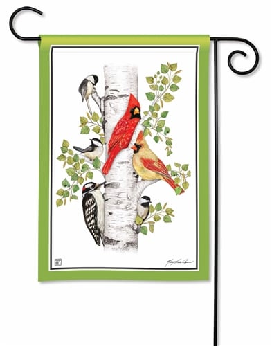 Birch Birds BreezeArt Garden Flag